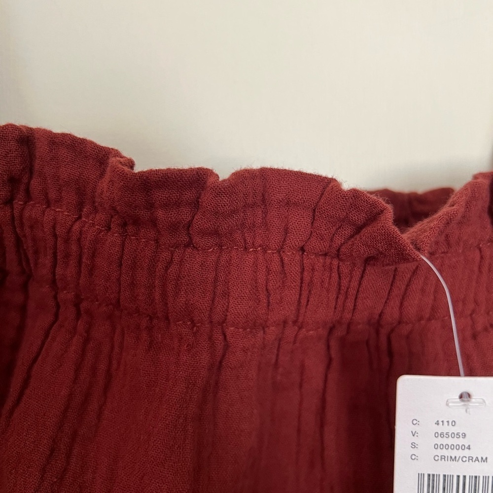 Anthropologie Women April Gauzy Tank Top Brown XS Detachable‎ Strap Cotton $68 - Picture 8 of 14